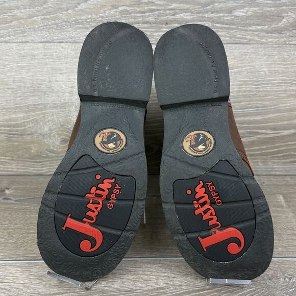 Justin Gypsy Gemma Brown Leather Women’s Sz 9B Western Round Toe Cowgirl Boots - Picture 7 of 13